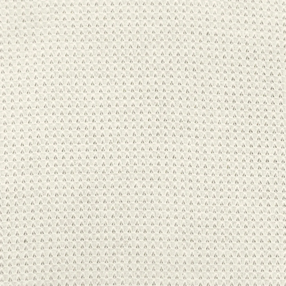 Ivory Solid Polyester-Cotton 3D Pique Knit Fabric