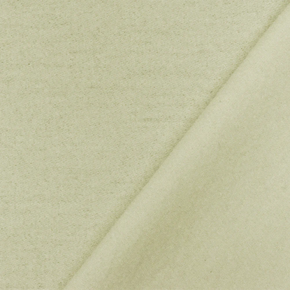 Ivory Solid Wool Poly Double Brushed Jacketing Knit Fabric - Image 3