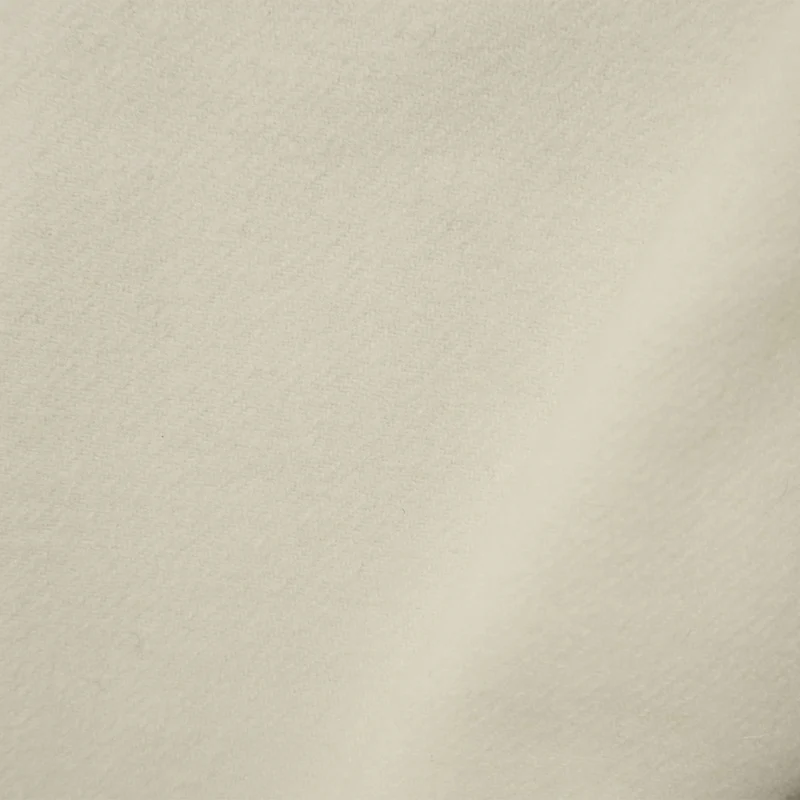 Ivory Wool Poly Solid Twill Jacketing Fabric