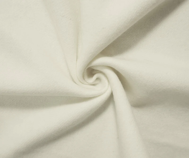 Ivory Wool Poly Solid Twill Jacketing Fabric - Image 3