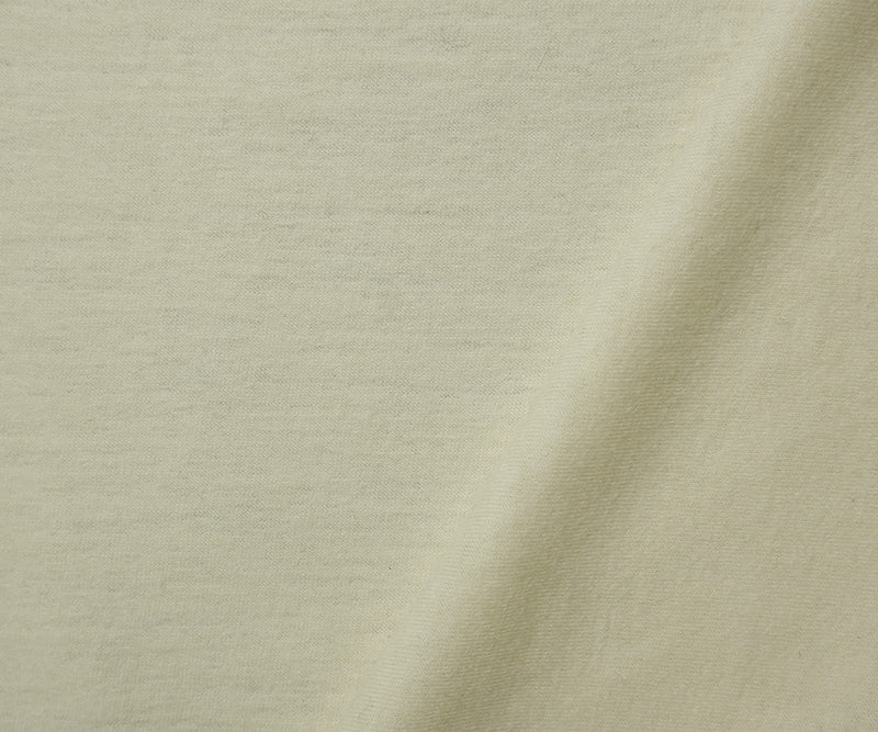 Ivory Wool Poly Spandex Stretch Solid Jersey Knit Fabric - Image 2