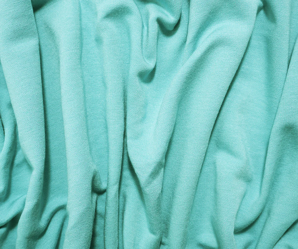 Light Aqua Modal Blend Famous Designer Sweatshirt Fleece Knit Fabric - Image 2
