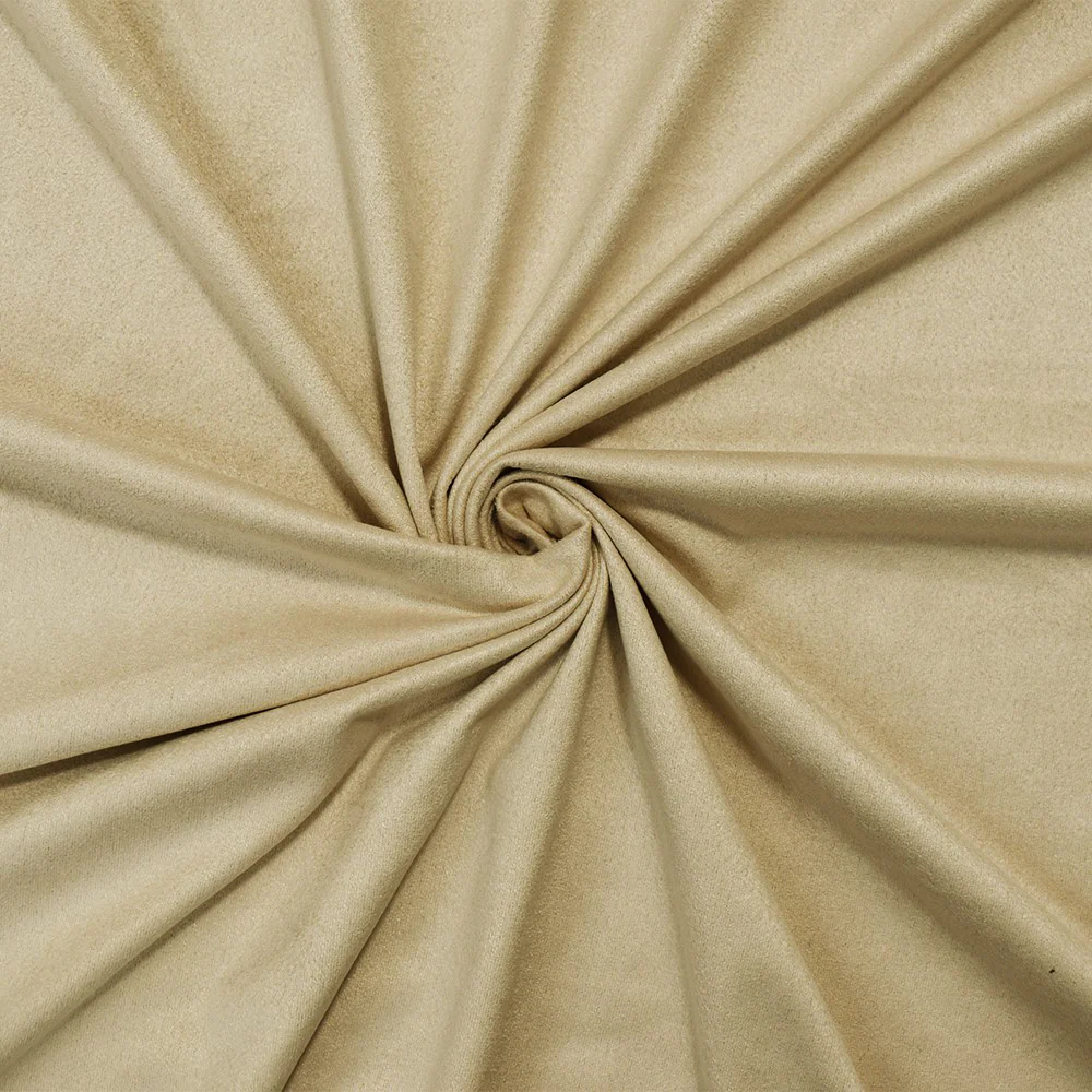 Light Beige Stretch Spandex Solid Microsuede Knit Fabric