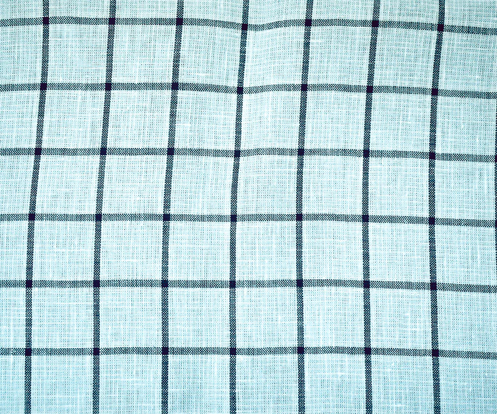 Light Blue-Blue-White Spence Bryson Check Grid Irish Linen Woven Fabric - Image 4