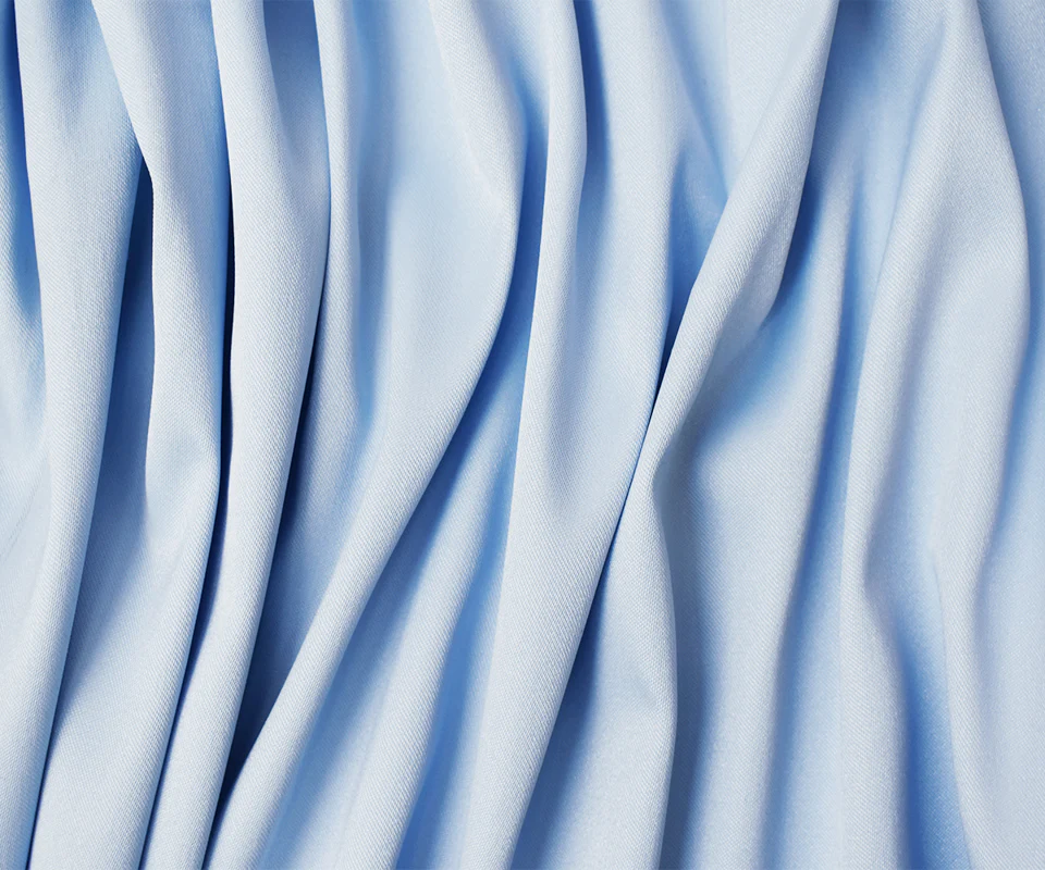 Light Blue Poly Spandex Stretch Solid Stretch Lamour Woven Fabric - Image 3