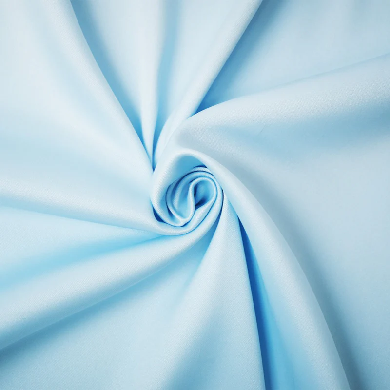 Light Blue Poly Spandex Stretch Solid Stretch Lamour Woven Fabric