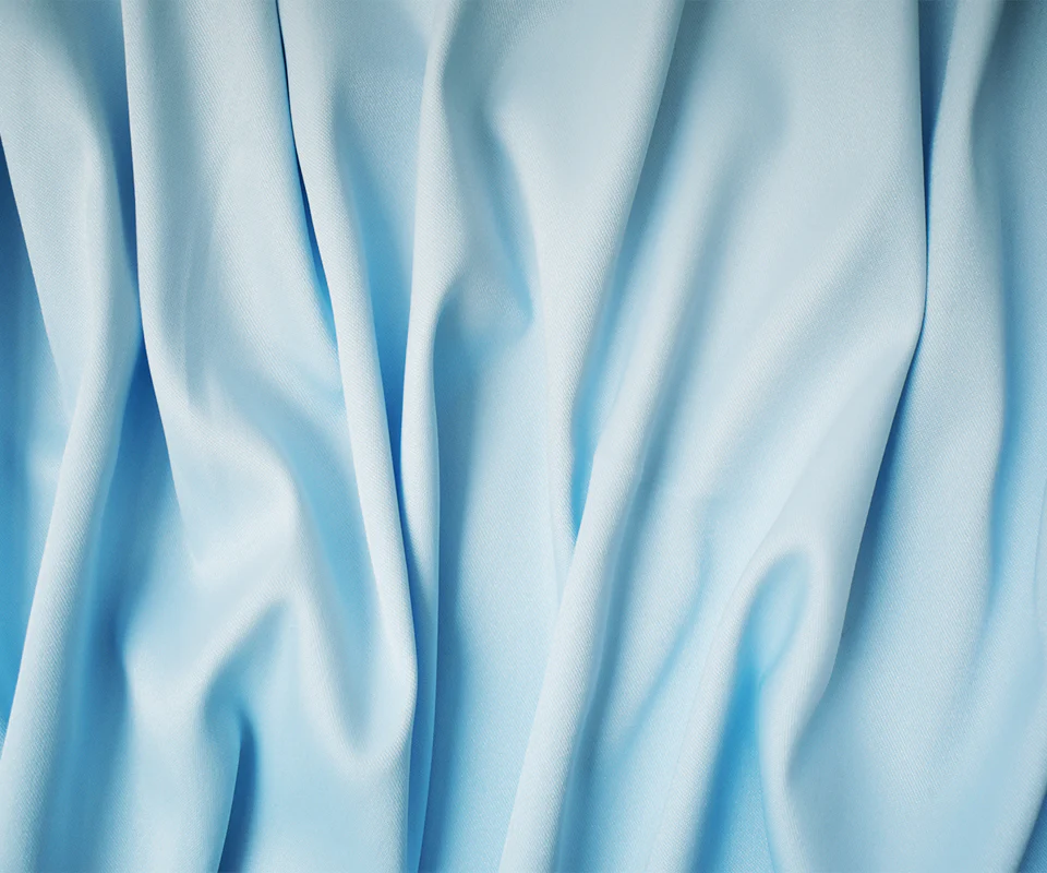 Light Blue Poly Spandex Stretch Solid Stretch Lamour Woven Fabric - Image 3