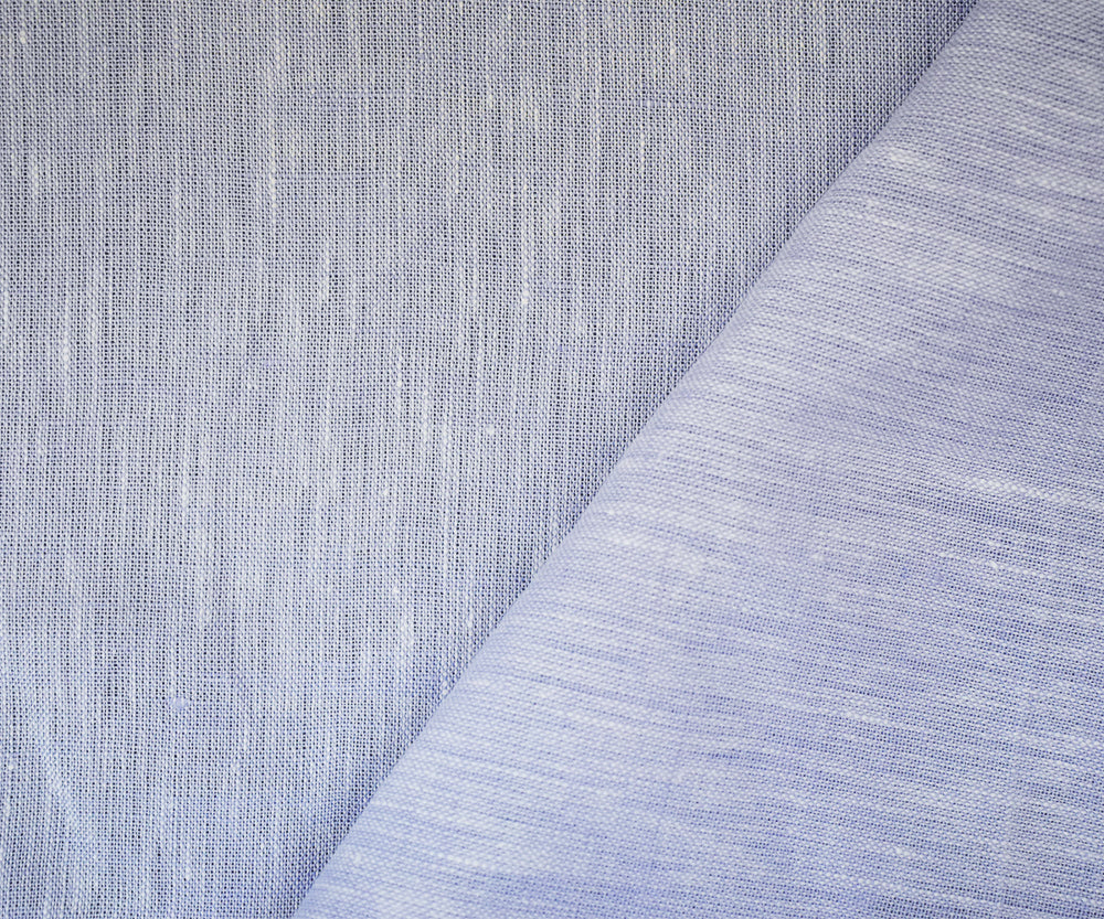 Light Blue-White Spence Bryson Texture Slub Irish Linen Woven Fabric - Image 2