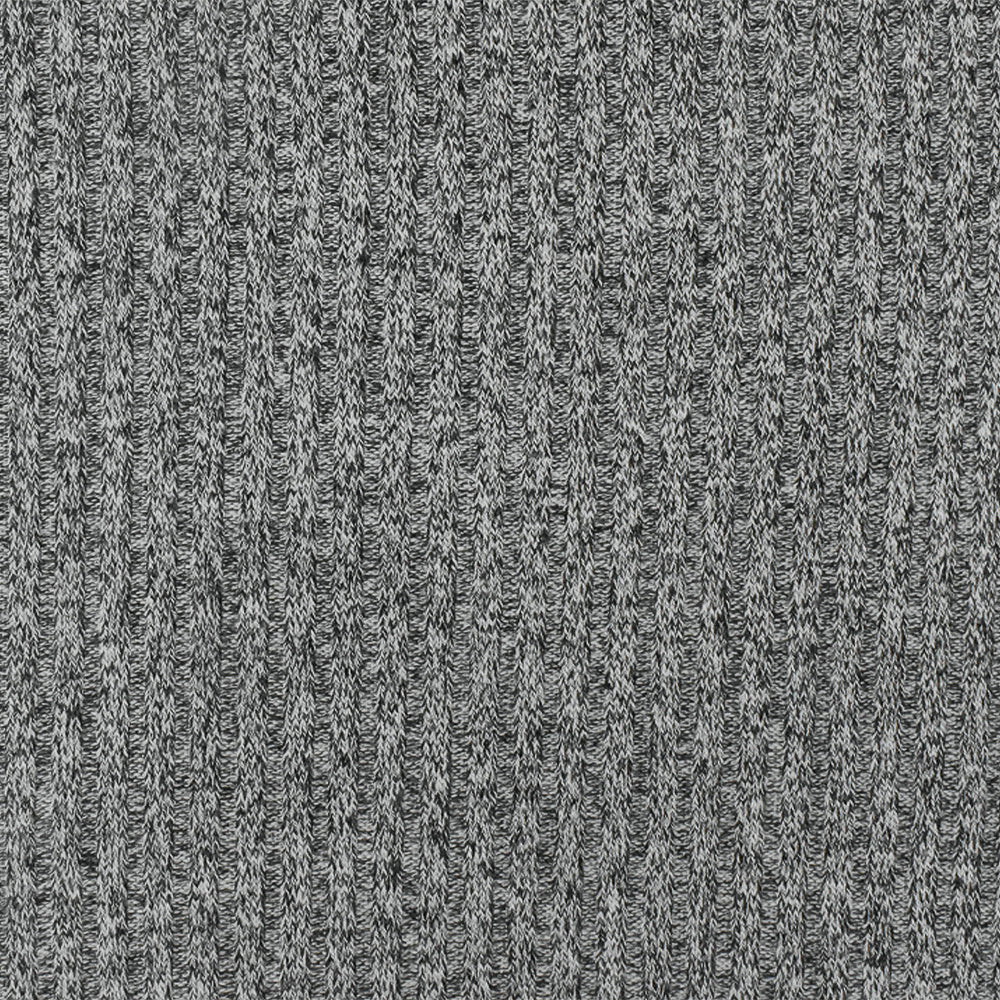 Light Gray-Off Black Texture Stretch 4x2 Rib Knit Fabric - Image 3