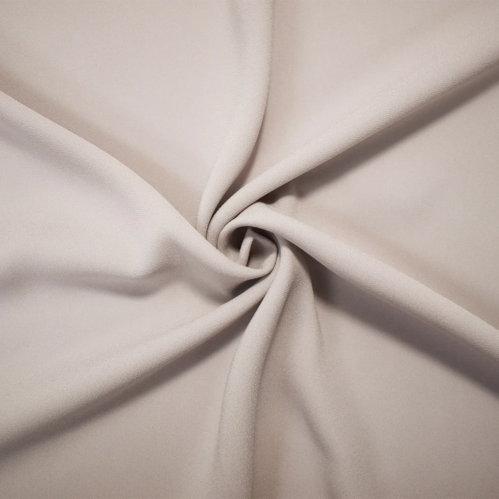 Light Gray Triacetate-Poly Crepe Back Satin Woven Fabric