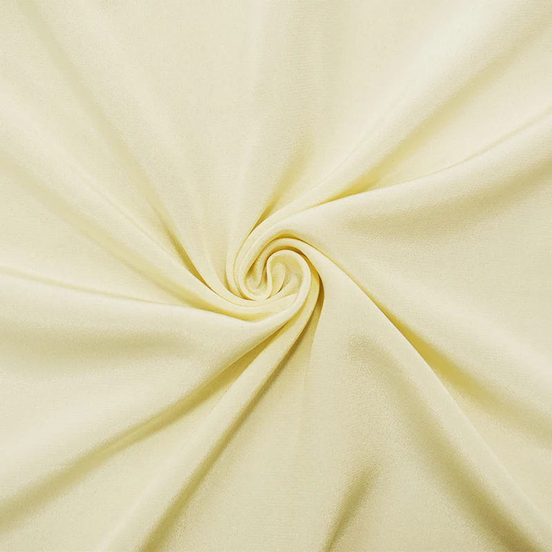 Light Ivory Famous Designer Silk Crepe De Chine Woven Fabric