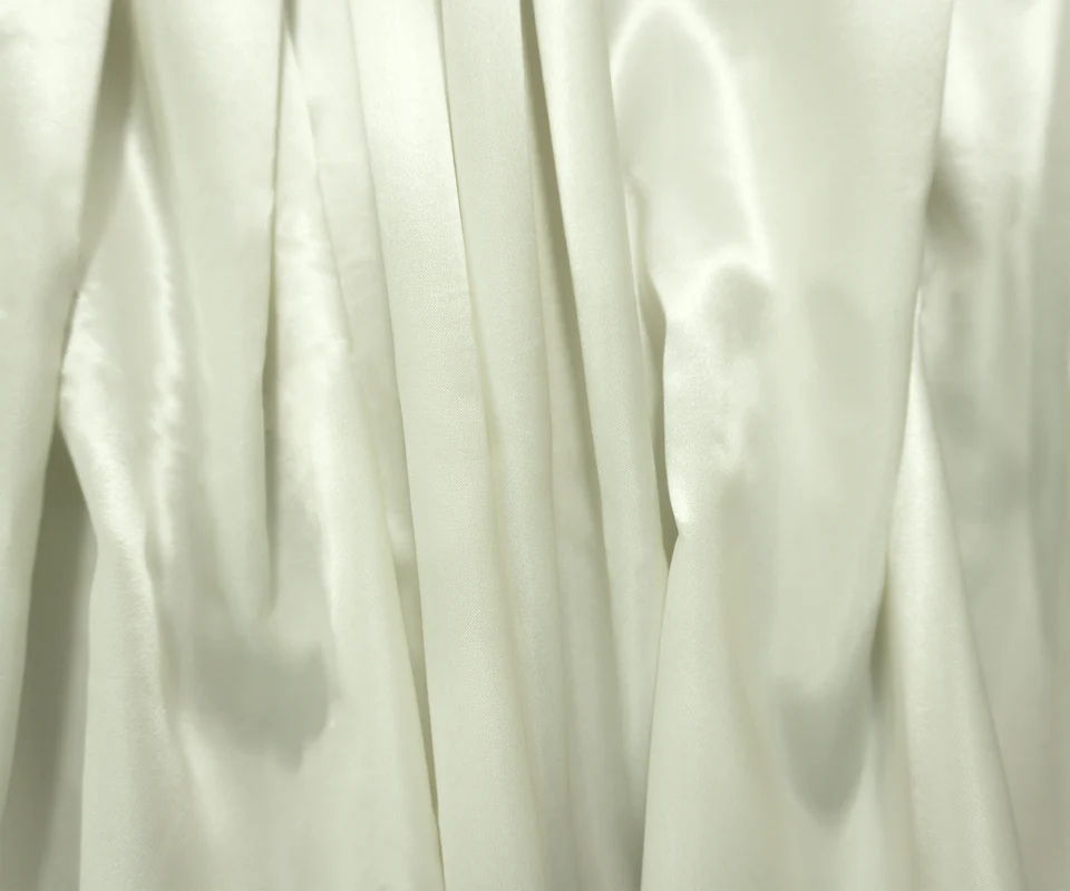 Light Ivory Poly Shiny Satin Woven Fabric - Image 3