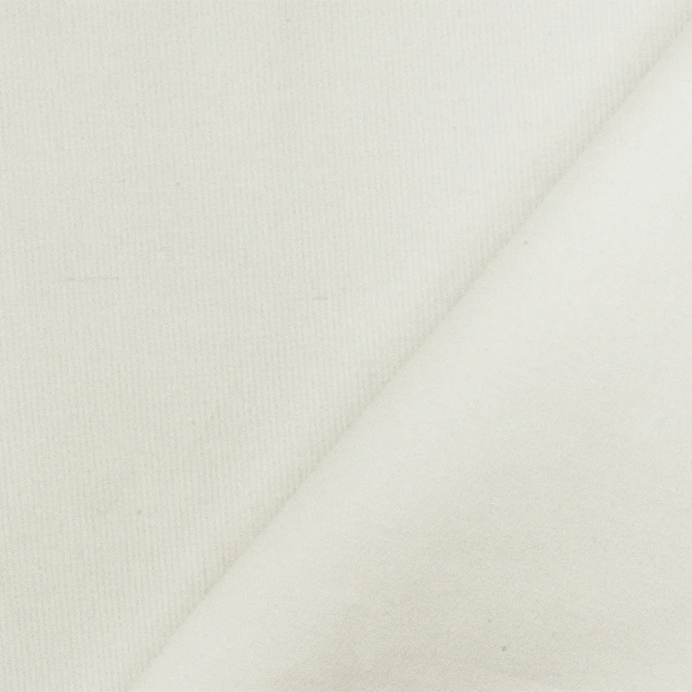 Light Ivory Solid Stretch Cotton Spandex Corduroy Woven Fabric - Image 3