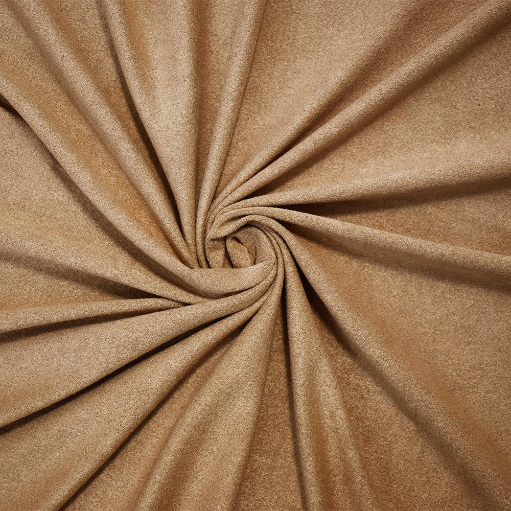 Light Natural Brown Stretch Spandex Solid Microsuede Knit Fabric