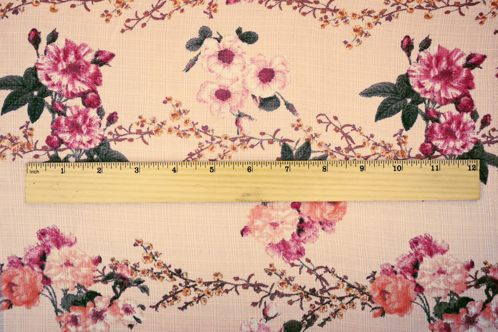 Light Orange-Multi Nylon Floral Printed Sheer Woven Fabric - Image 4
