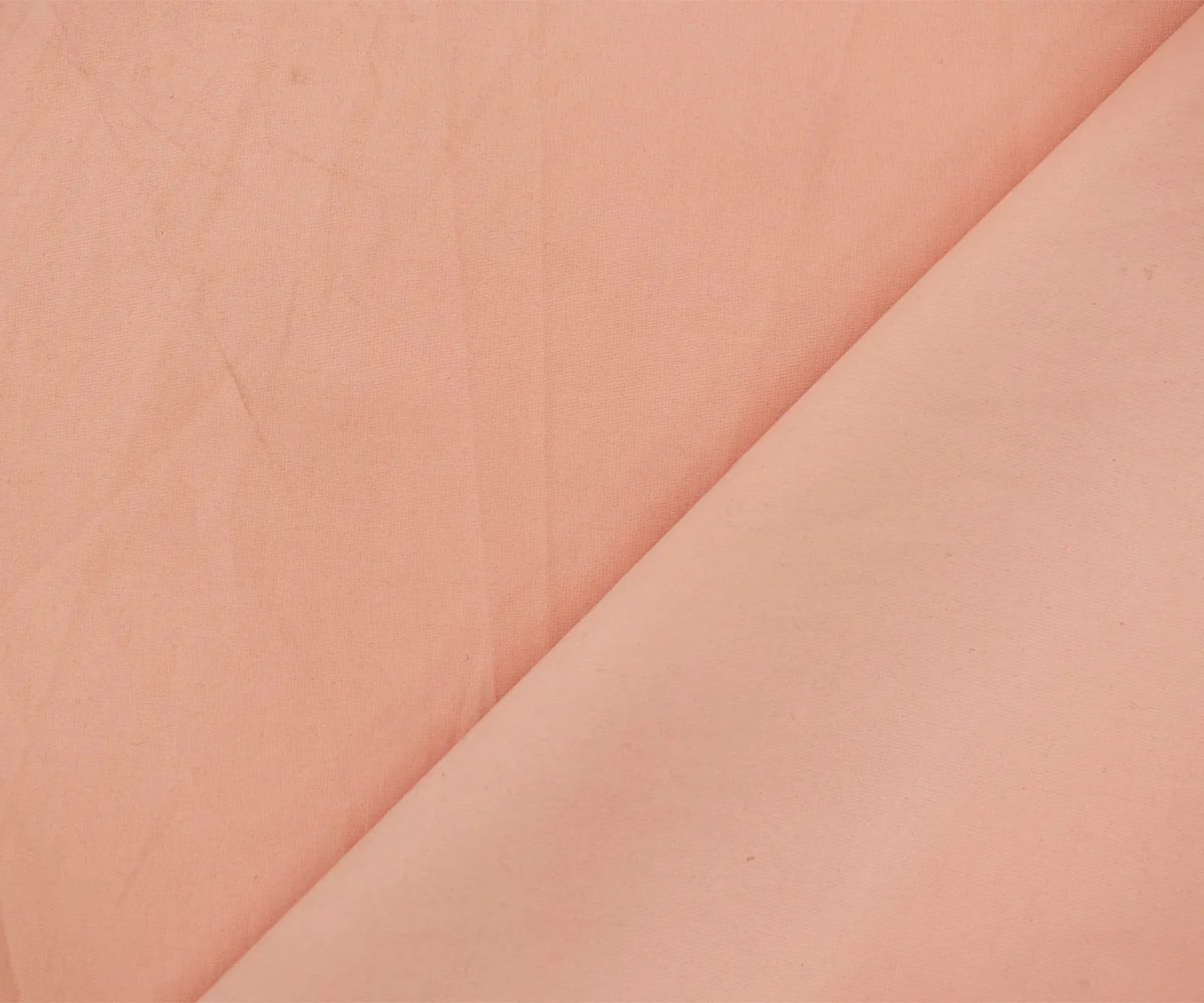 Light Peach Orange Polyester-Cotton Solid Lining Fabric - Image 2