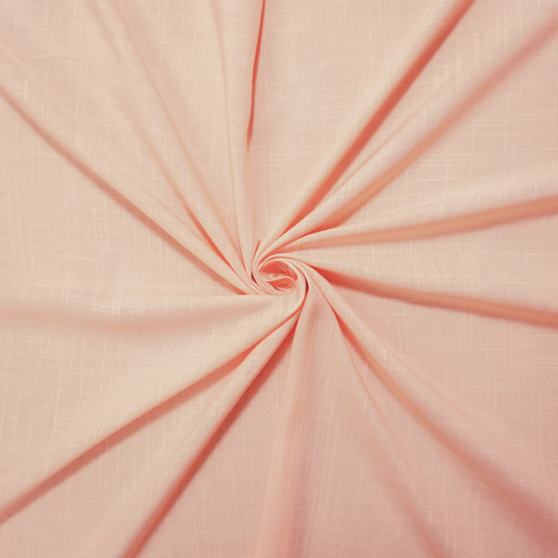 Light Peach Rayon Solid Cross Hatch Challis Woven Fabric
