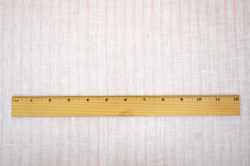 Light Pink-White Spence Bryson Stripe Irish Linen Slub Woven Fabric - Image 5