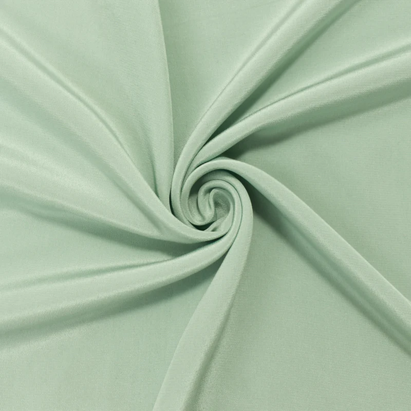 Light Teal Silk Famous Designer Crepe De Chine Woven Fabric