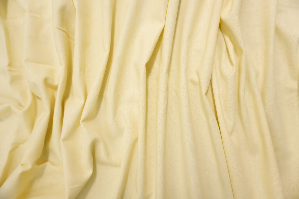 Light Yellow Washed Rayon Linen Solid Reorderable Woven Fabric - Image 3