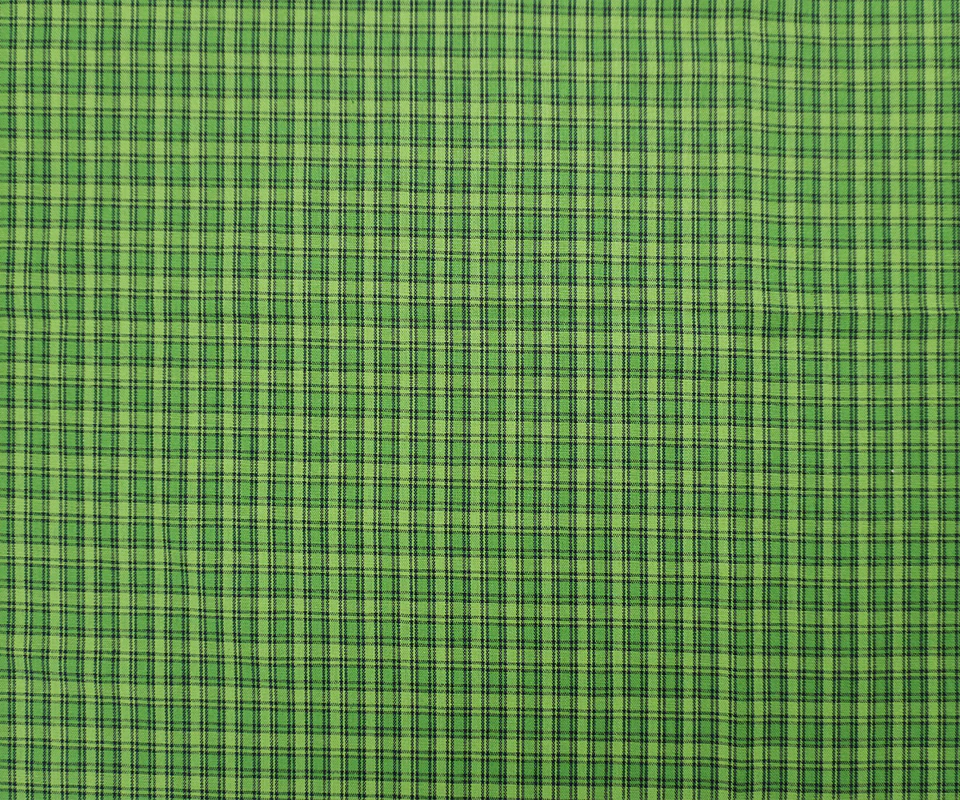 Lime Green Cotton Plaid Check Madras Woven Fabric - Image 4
