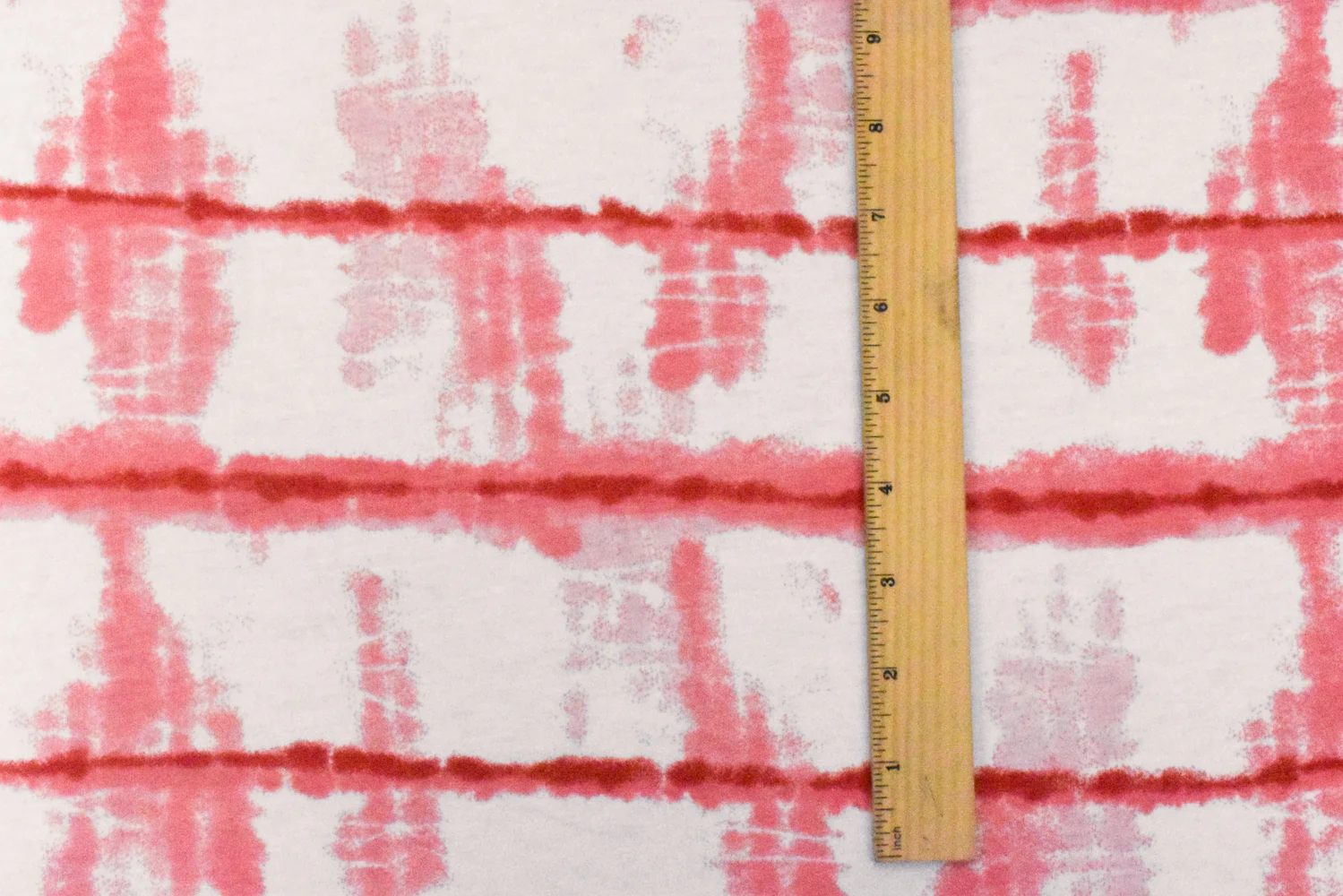 Lollipop Pink-White-Red Tie Dye Printed Stretch Poly Jersey Knit Fabric - Image 4