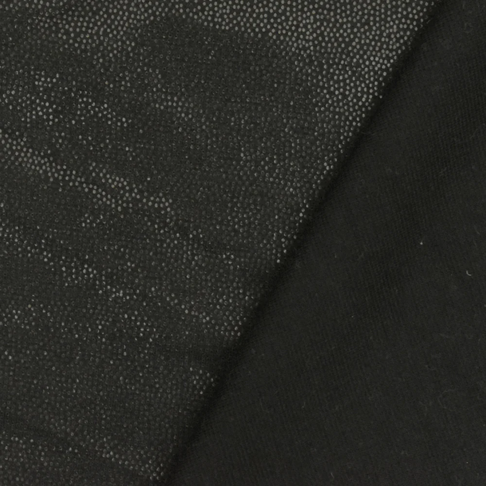 Lustrous Black Famous Designer Micro Dot Printed Double Knit Fabric - Image 3