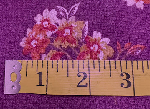 Magenta Floral Print Ripstop Look Poly Chiffon Fabric - Image 4