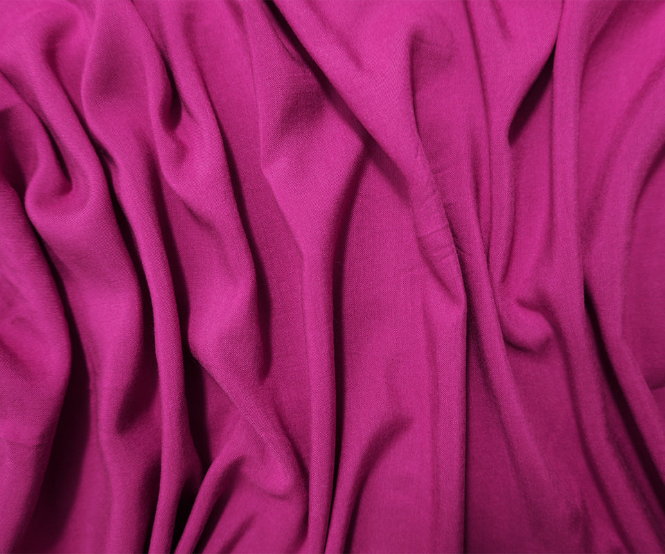 Magenta Purple Rayon Solid Challis Woven Fabric - Image 3