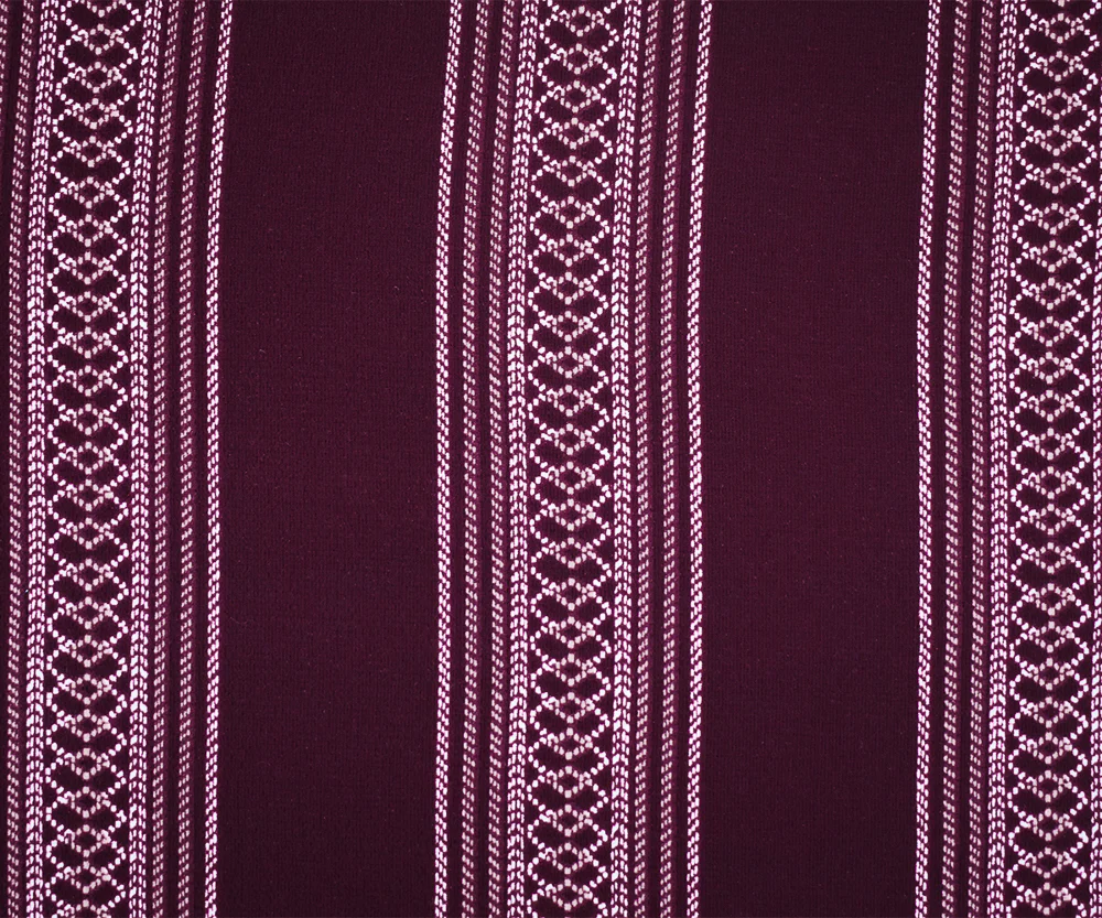 Magenta Purple-White Aztec Stripe Printed Poly Crepe Georgette Fabric - Image 4