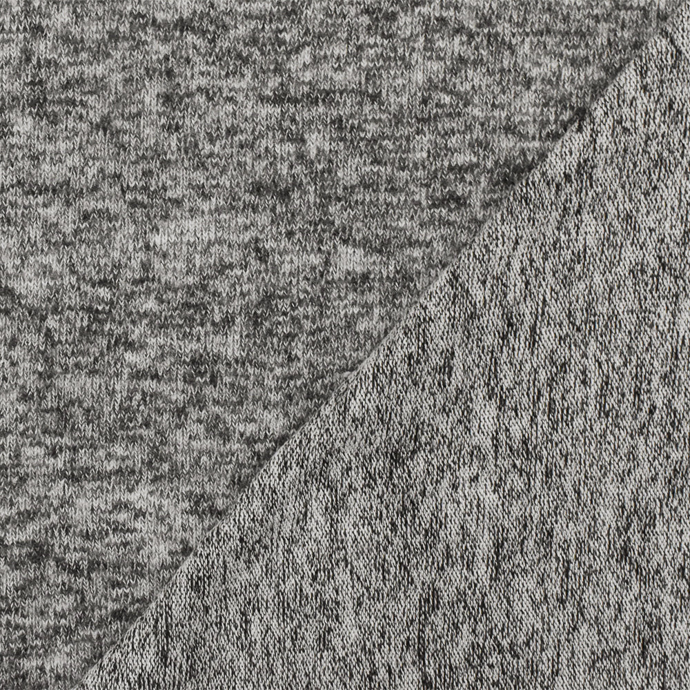 Matte White-Gray Texture Stretch Brushed Jersey Knit Fabric - Image 2