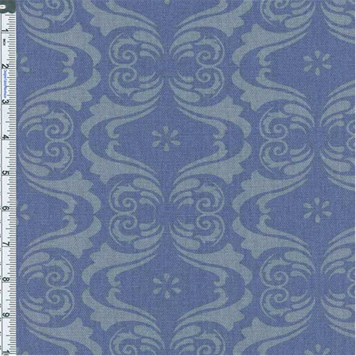 Medium Blue Cipriani Damask Print Home Decor Cotton Fabric