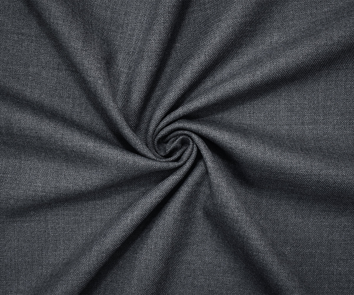 Medium Gray Wool-Poly Texture Twill Woven Suiting Fabric - Image 3
