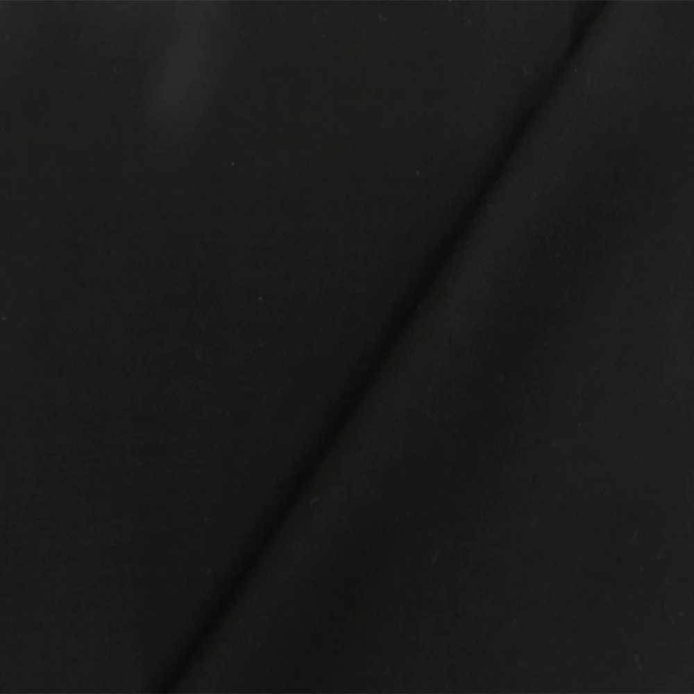 Midnight Black Solid Wool-Cotton Woven Suiting Fabric - Image 3