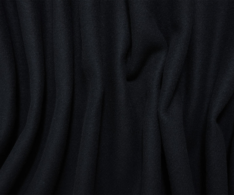 Midnight Navy Wool Solid Twill Double Woven Coating Fabric - Image 2