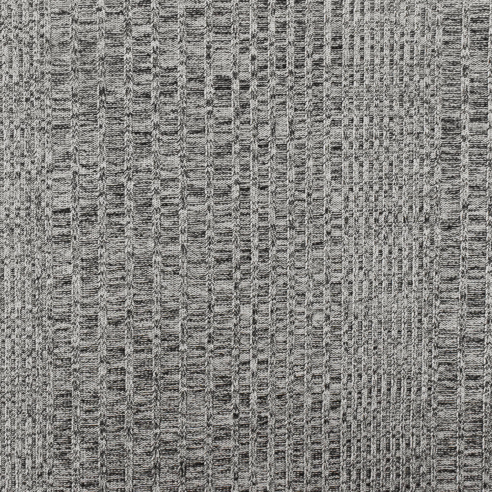 Moon Silver-Black Texture Stretch Poly 6x2 Rib Knit Fabric