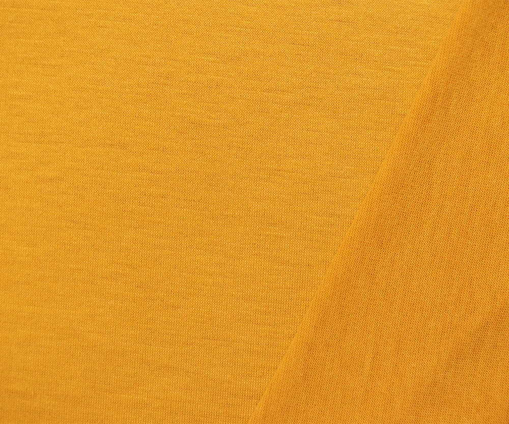 Mustard Yellow Poly Stretch Spandex Slub Jersey Knit Fabric - Image 2