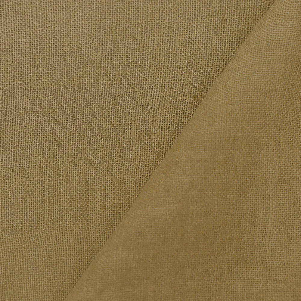 Natural Beige Washed Semi-Sheer Solid Linen Woven Fabric