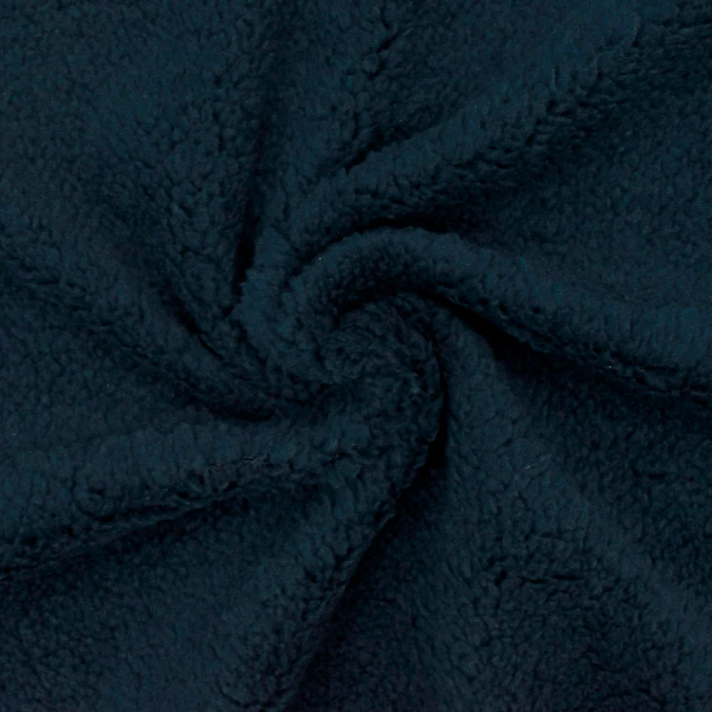 Navy Blue Stretch Berber Fleece Knit Fabric - Image 2