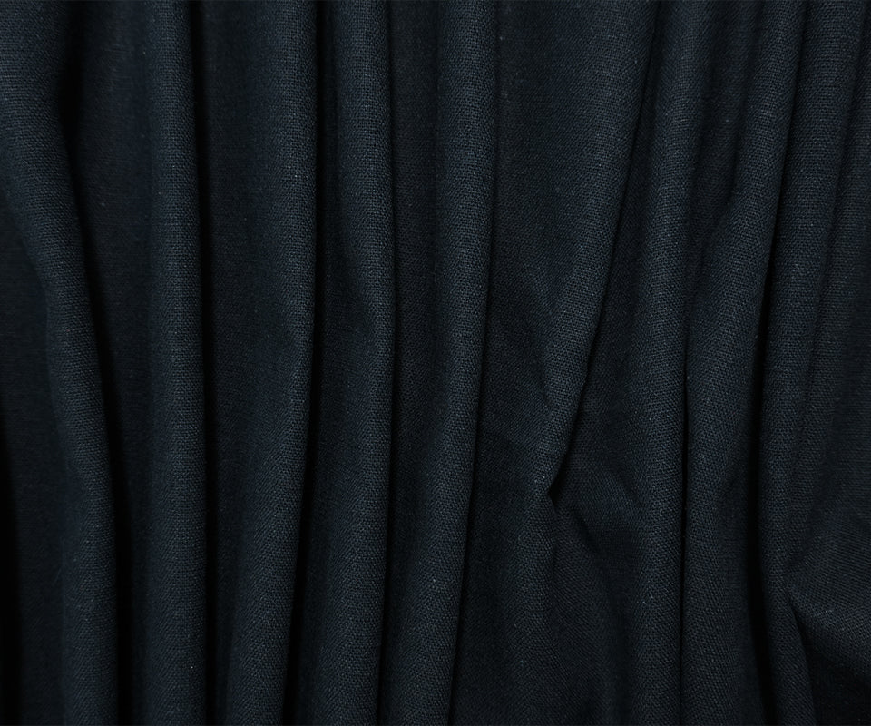 Navy Blue Washed Rayon Linen Solid Reorderable Woven Fabric - Image 2
