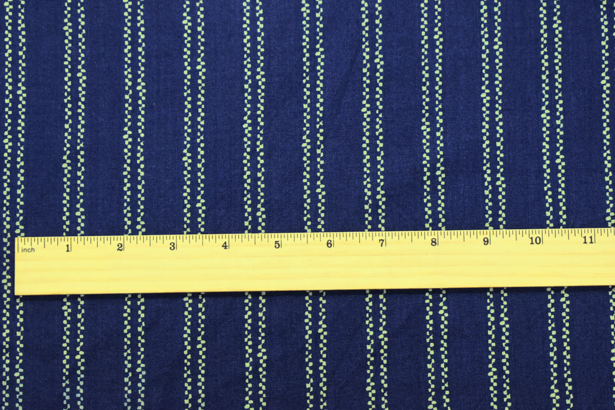 Navy Rayon-Cotton Famous Maker Abstract Stripe Voile Woven Fabric - Image 4