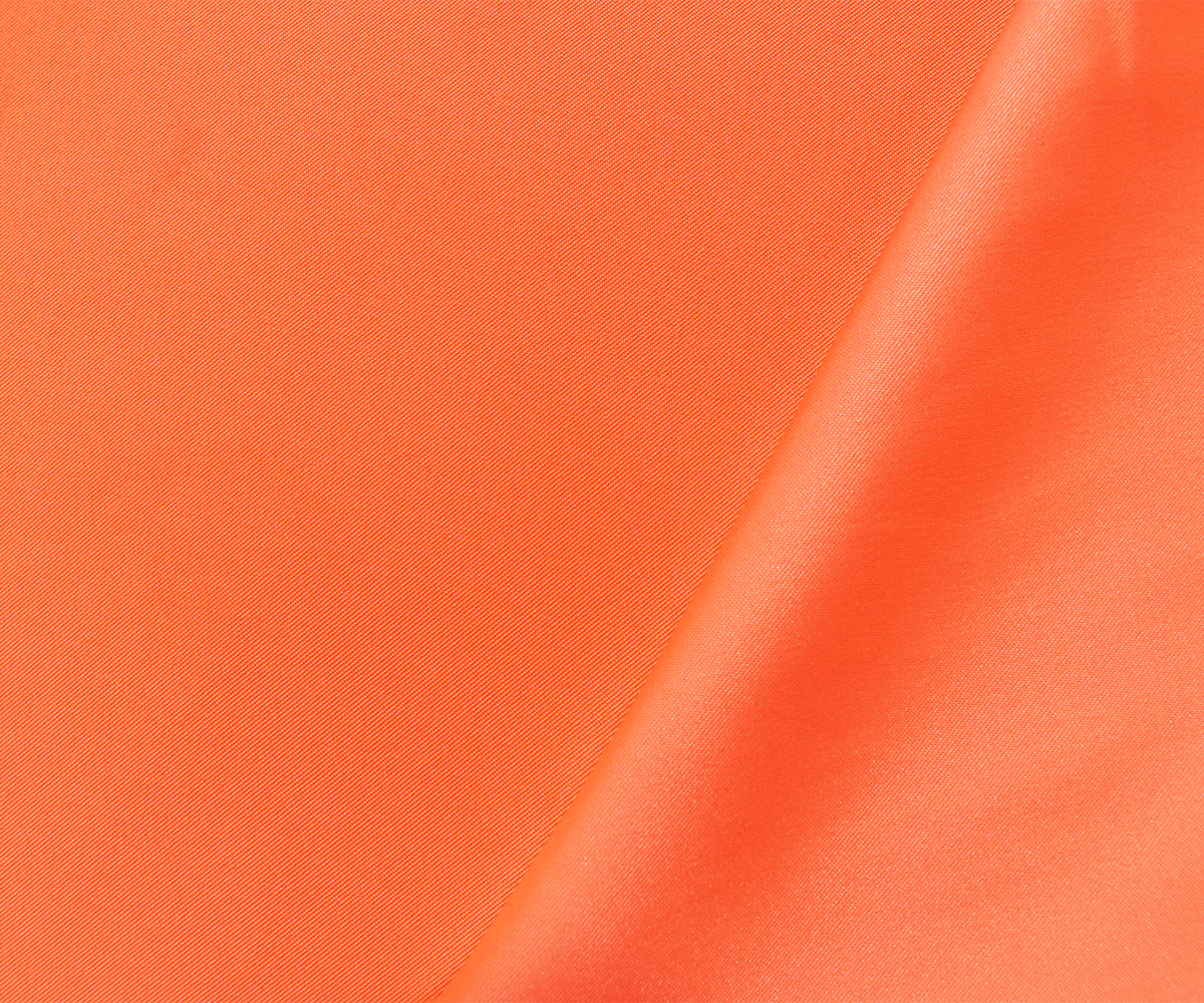 Neon Orange Poly Stretch Spandex Lamour Solid Satin Woven Fabric - Image 2