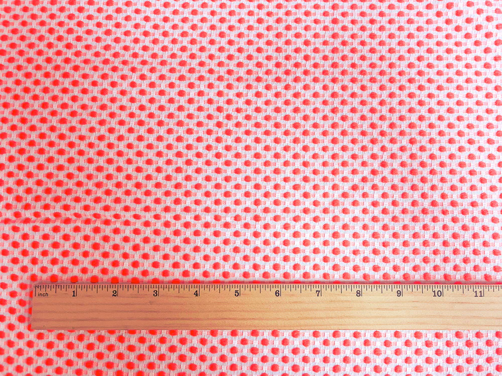 Neon Pink-White Poly-Lycra Texture Dobby Jacquard Woven Fabric - Image 4