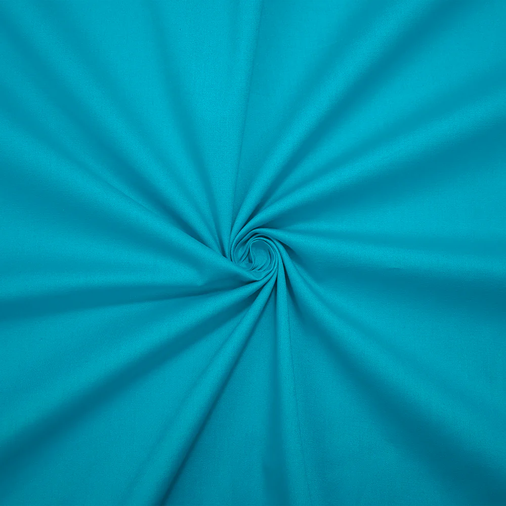 New Turquoise Cotton Solid Stretch Spandex Poplin Woven Fabric