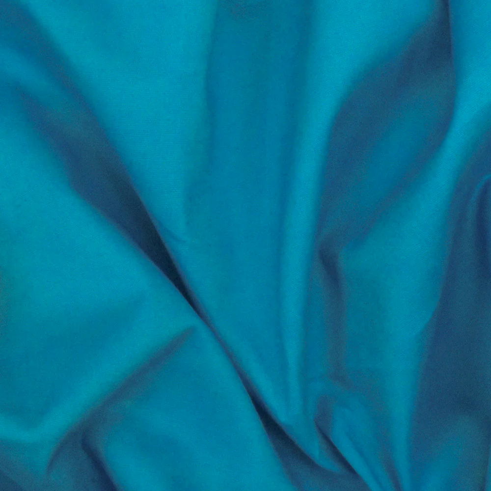 New Turquoise Solid Stretch Cotton Poplin Woven Fabric - Image 3