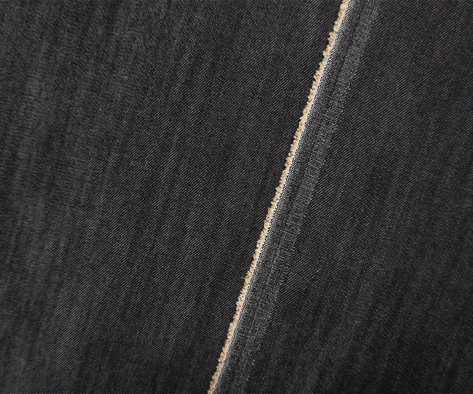 Night Black 11 oz. Cotton Blend Stretch Twill Denim Woven Fabric - Image 2