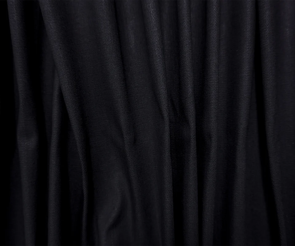 Night Black 9 oz. Cotton Blend Stretch Twill Woven Denim Fabric - Image 2