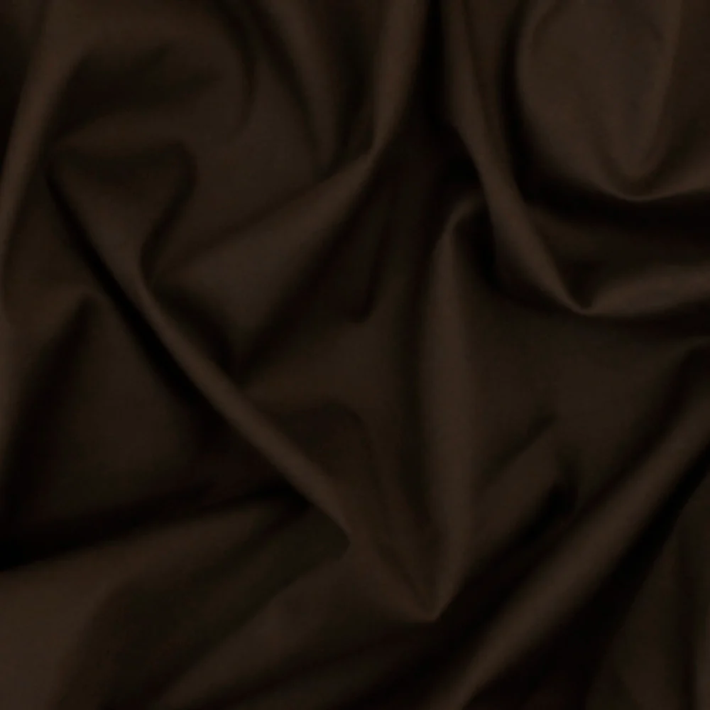 Night Brown Solid Stretch Cotton Poplin Woven Fabric - Image 3