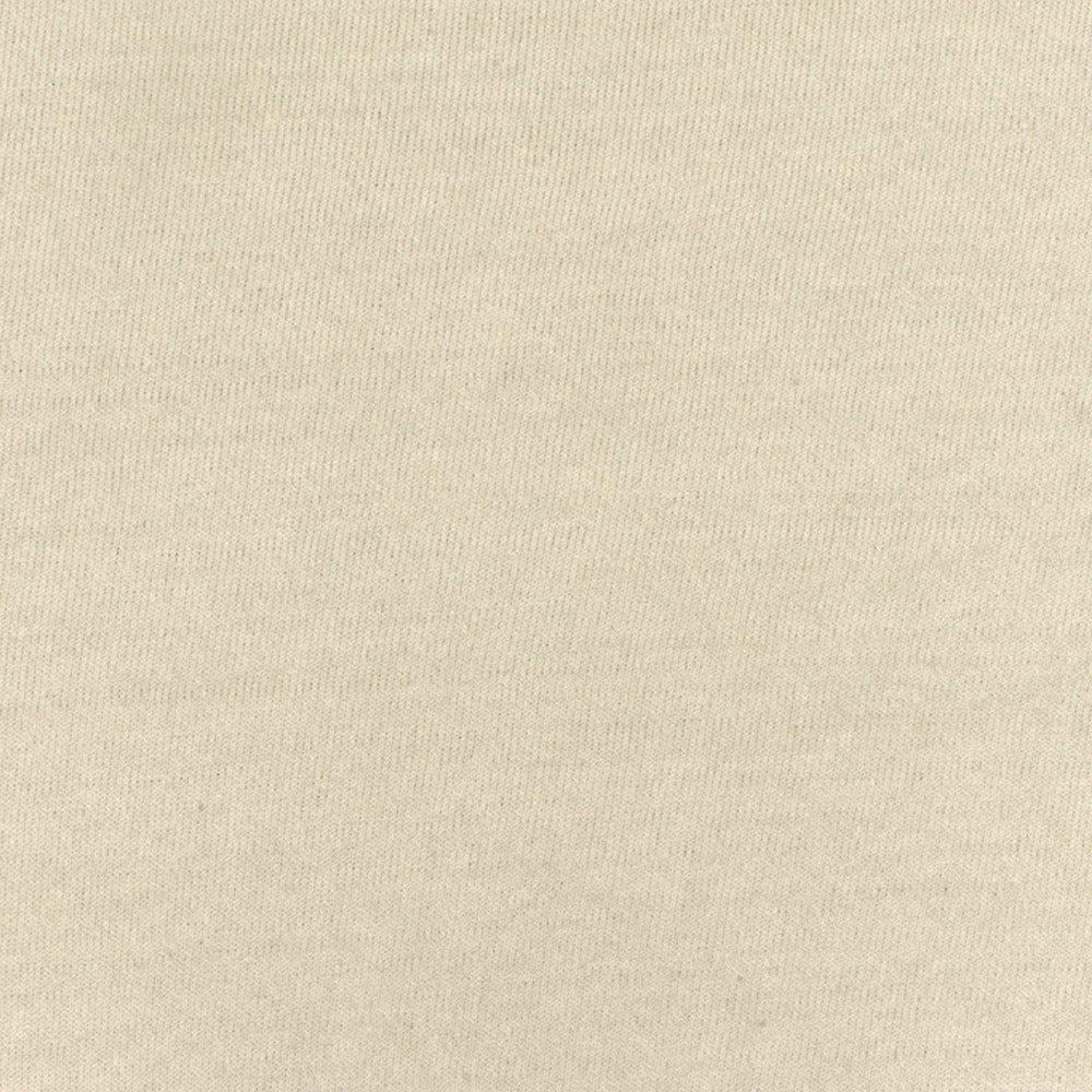 Oatmeal Beige Solid Stretch Cotton Poly Brushed Terry Fleece Knit Fabric - Image 4