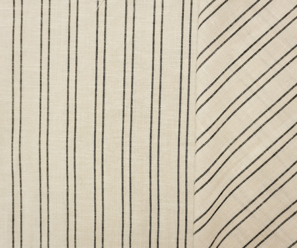 Off-White-Black Famous Maker Rayon Blend Stripe Woven Fabric - Image 2